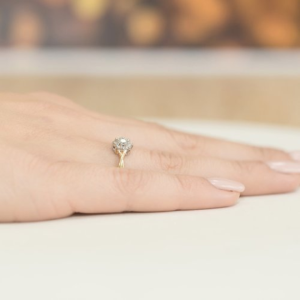 Pierścionek Zaręczynowy z Brylantami 0,22ct z żółtego złota próby 585. W-0072